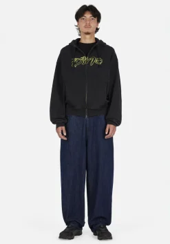 Dime Distressed Terry Zip Hoodie