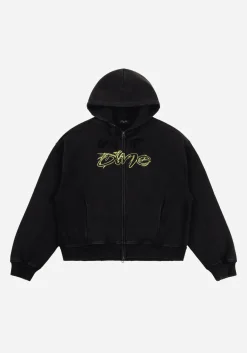 Dime Distressed Terry Zip Hoodie