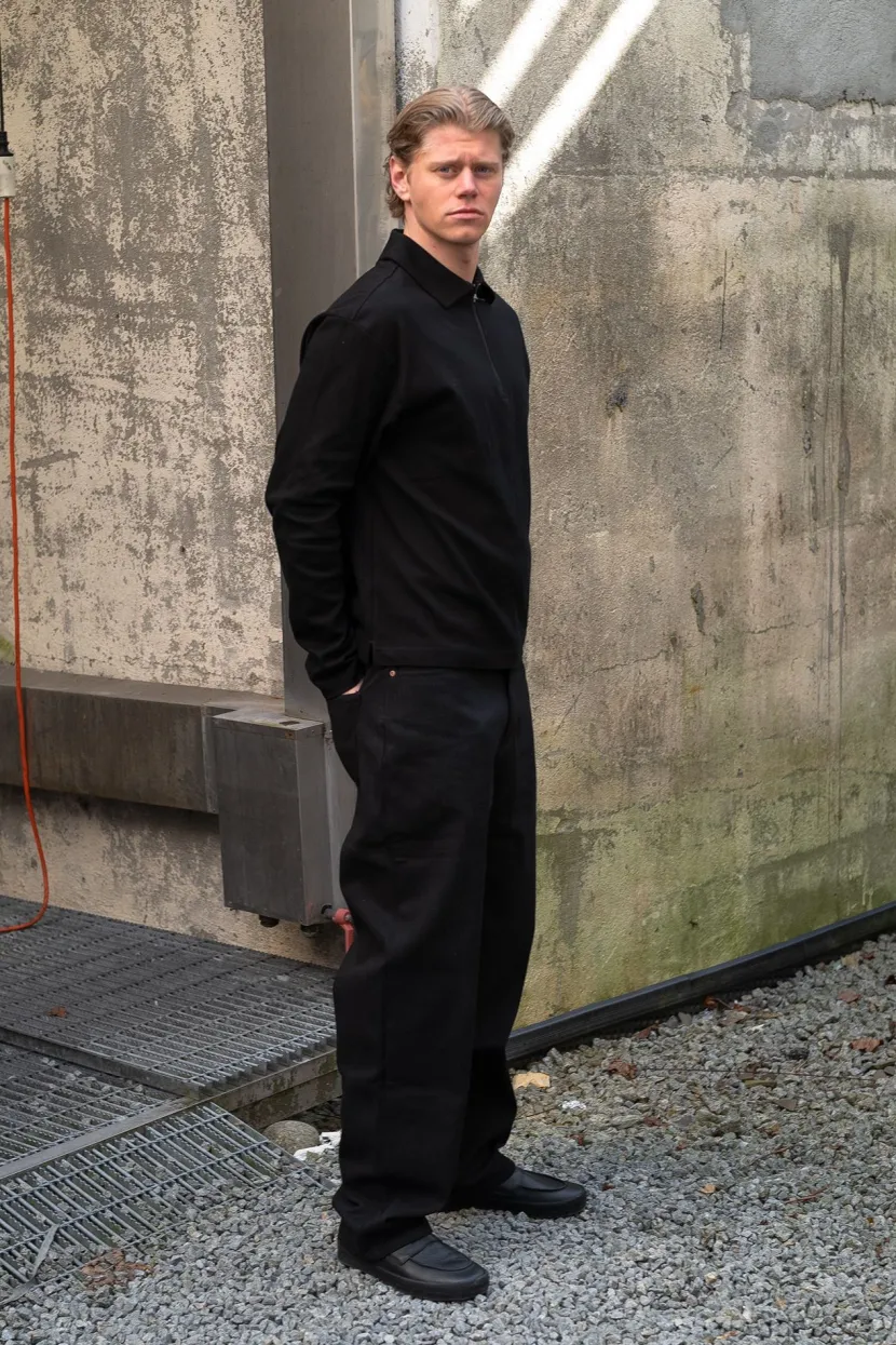 Montage Apparel Script Half Zip Polo