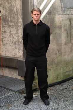 Montage Apparel Script Half Zip Polo