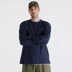 New Balance Numeric Waffle Knit Long Sleeve Henley