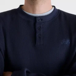 New Balance Numeric Waffle Knit Long Sleeve Henley