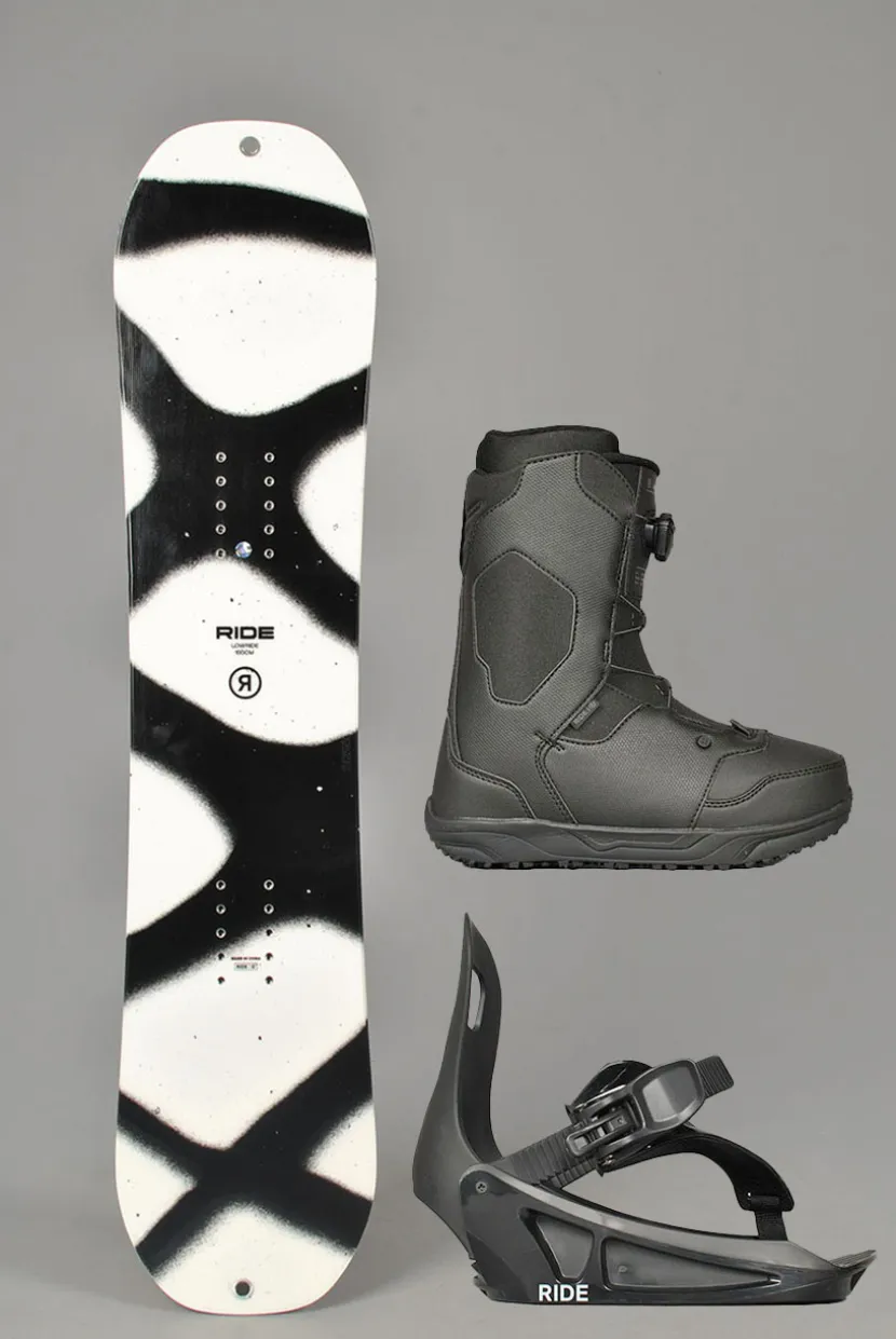 Ride Kids Lowride Snowboardpakke, 6-11 år