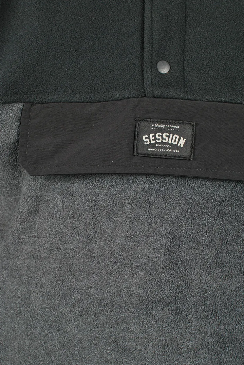Session Pullover Fleece, Black/Black Melange