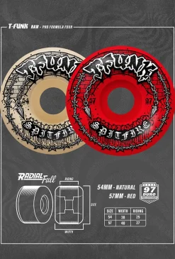 Spitfire Wheels T-Funk Raw F4 97 Radial Full 54Mm